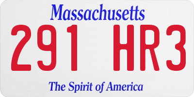MA license plate 291HR3