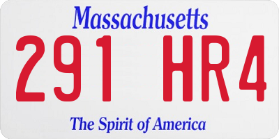 MA license plate 291HR4