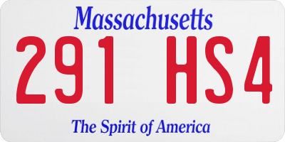 MA license plate 291HS4