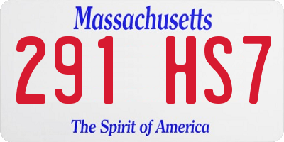 MA license plate 291HS7