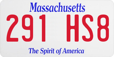 MA license plate 291HS8