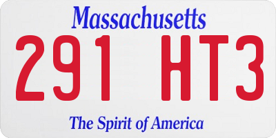 MA license plate 291HT3