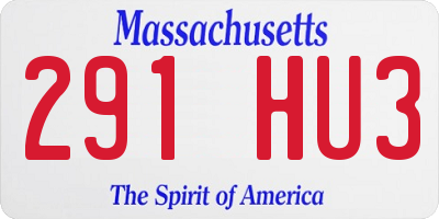 MA license plate 291HU3