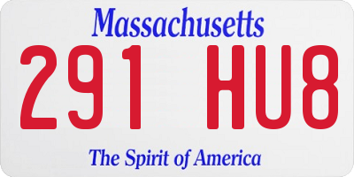 MA license plate 291HU8