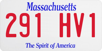 MA license plate 291HV1