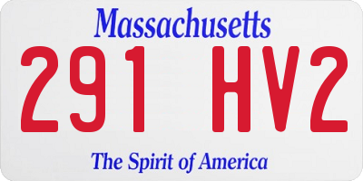 MA license plate 291HV2