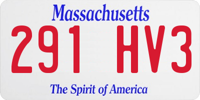 MA license plate 291HV3