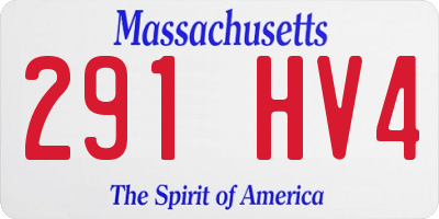 MA license plate 291HV4