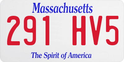 MA license plate 291HV5