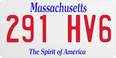 MA license plate 291HV6