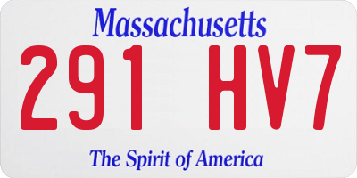 MA license plate 291HV7