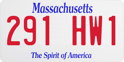 MA license plate 291HW1