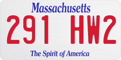 MA license plate 291HW2