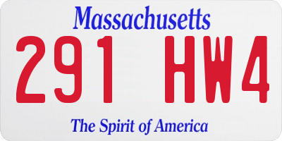 MA license plate 291HW4