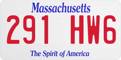 MA license plate 291HW6