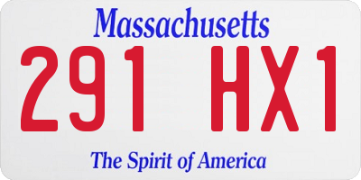 MA license plate 291HX1