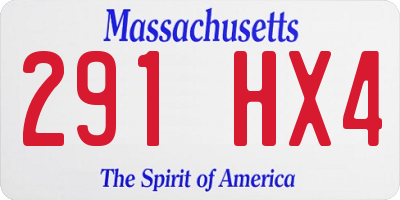 MA license plate 291HX4