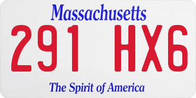 MA license plate 291HX6