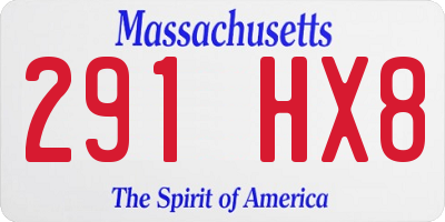 MA license plate 291HX8