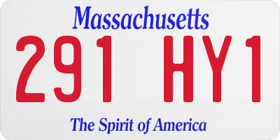 MA license plate 291HY1