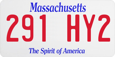 MA license plate 291HY2