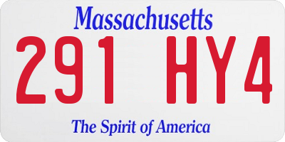 MA license plate 291HY4