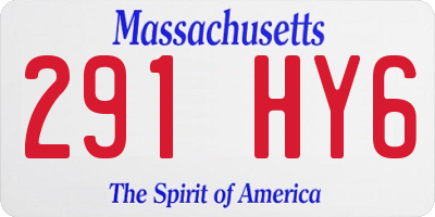 MA license plate 291HY6