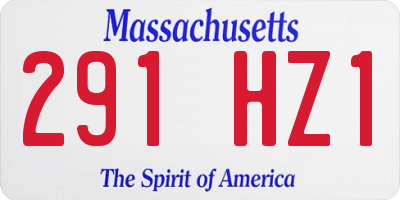 MA license plate 291HZ1