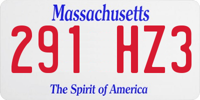 MA license plate 291HZ3