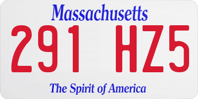 MA license plate 291HZ5
