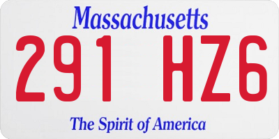 MA license plate 291HZ6