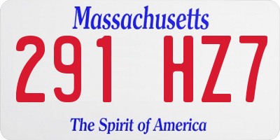 MA license plate 291HZ7
