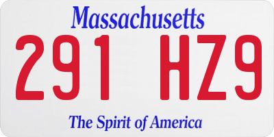 MA license plate 291HZ9
