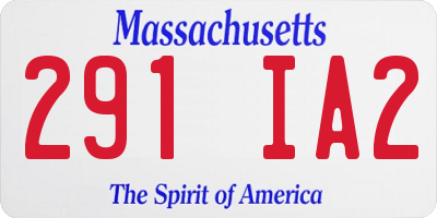 MA license plate 291IA2