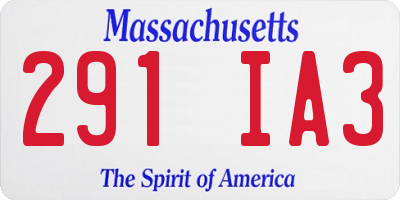 MA license plate 291IA3