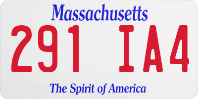 MA license plate 291IA4