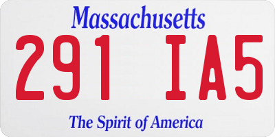 MA license plate 291IA5