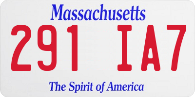MA license plate 291IA7