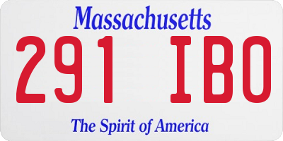 MA license plate 291IB0