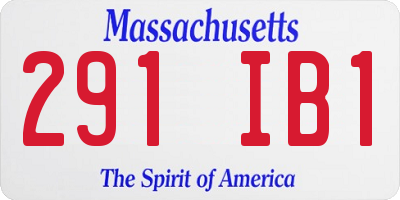 MA license plate 291IB1