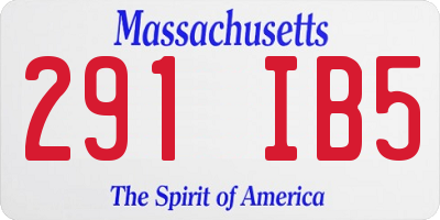 MA license plate 291IB5