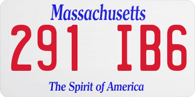 MA license plate 291IB6