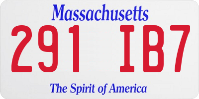 MA license plate 291IB7