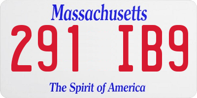MA license plate 291IB9
