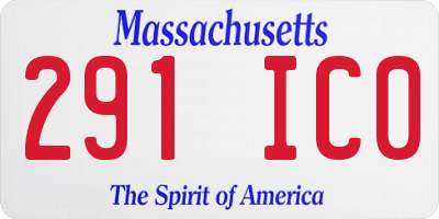 MA license plate 291IC0