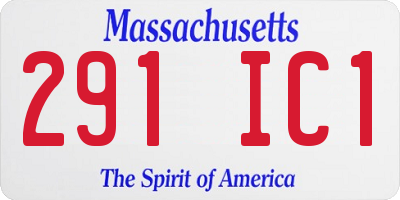 MA license plate 291IC1