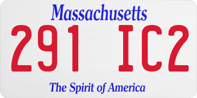 MA license plate 291IC2