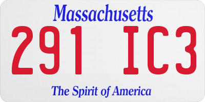 MA license plate 291IC3