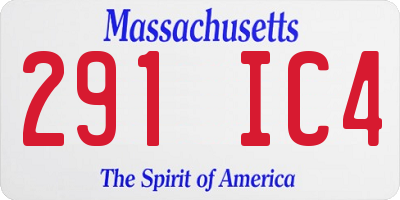 MA license plate 291IC4