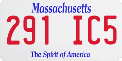 MA license plate 291IC5